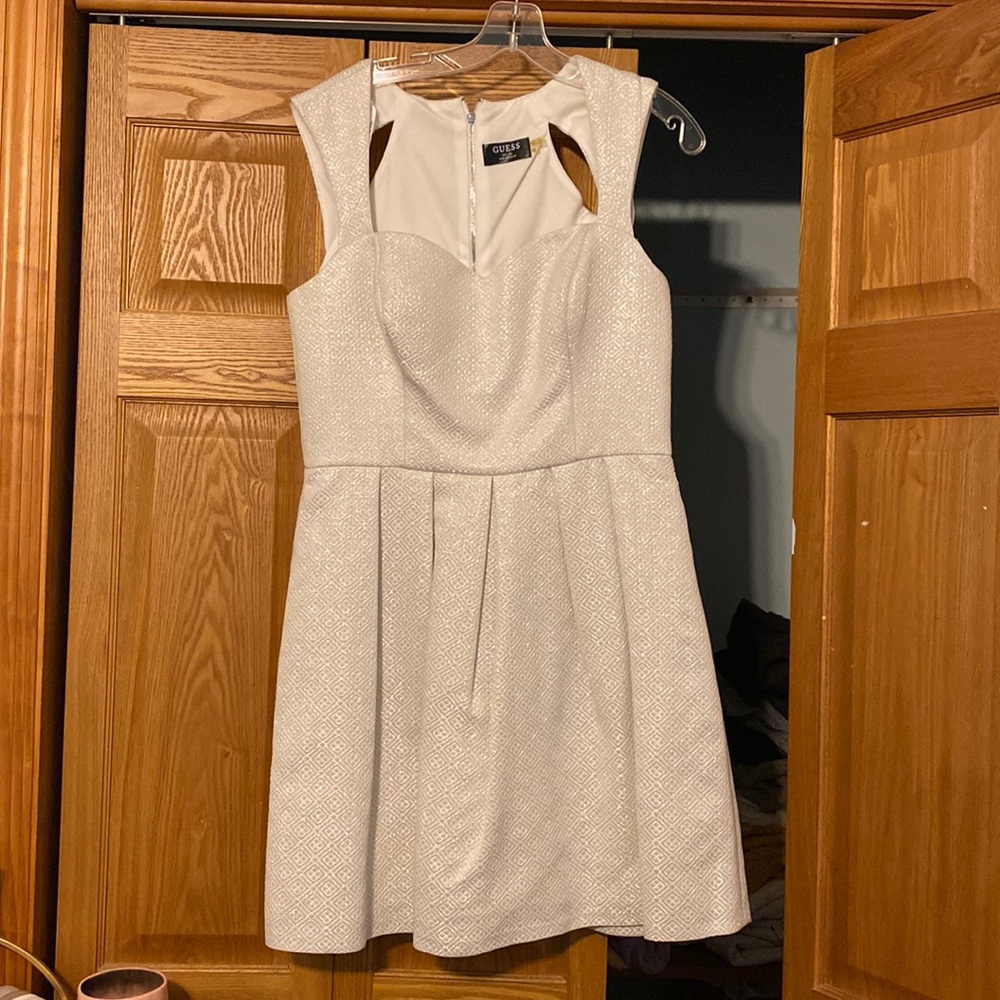 Guess Shiny White Dress, Sleeveless, 12